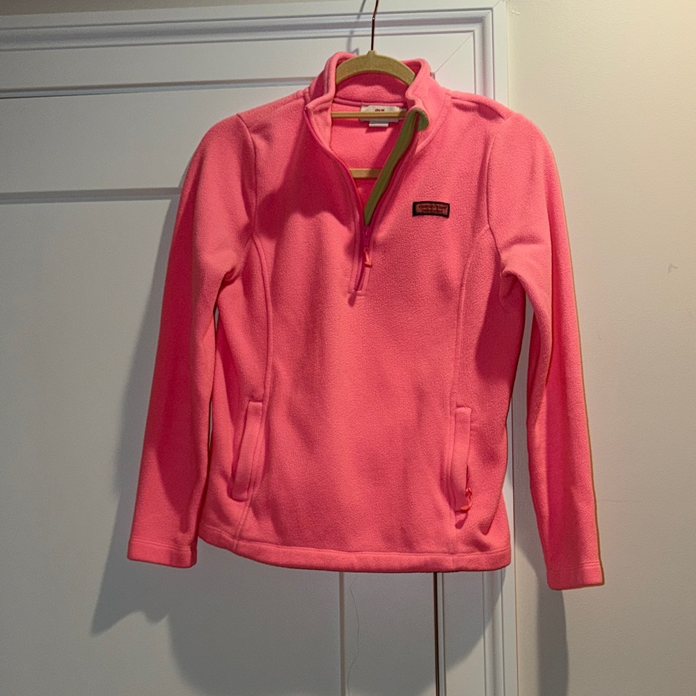 Vineyard Vines Bright Pink Fleece Pullover